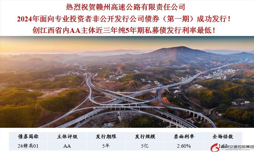 喜報(bào)！贛州交控集團(tuán)接連在資本市場(chǎng)發(fā)行債券成功！